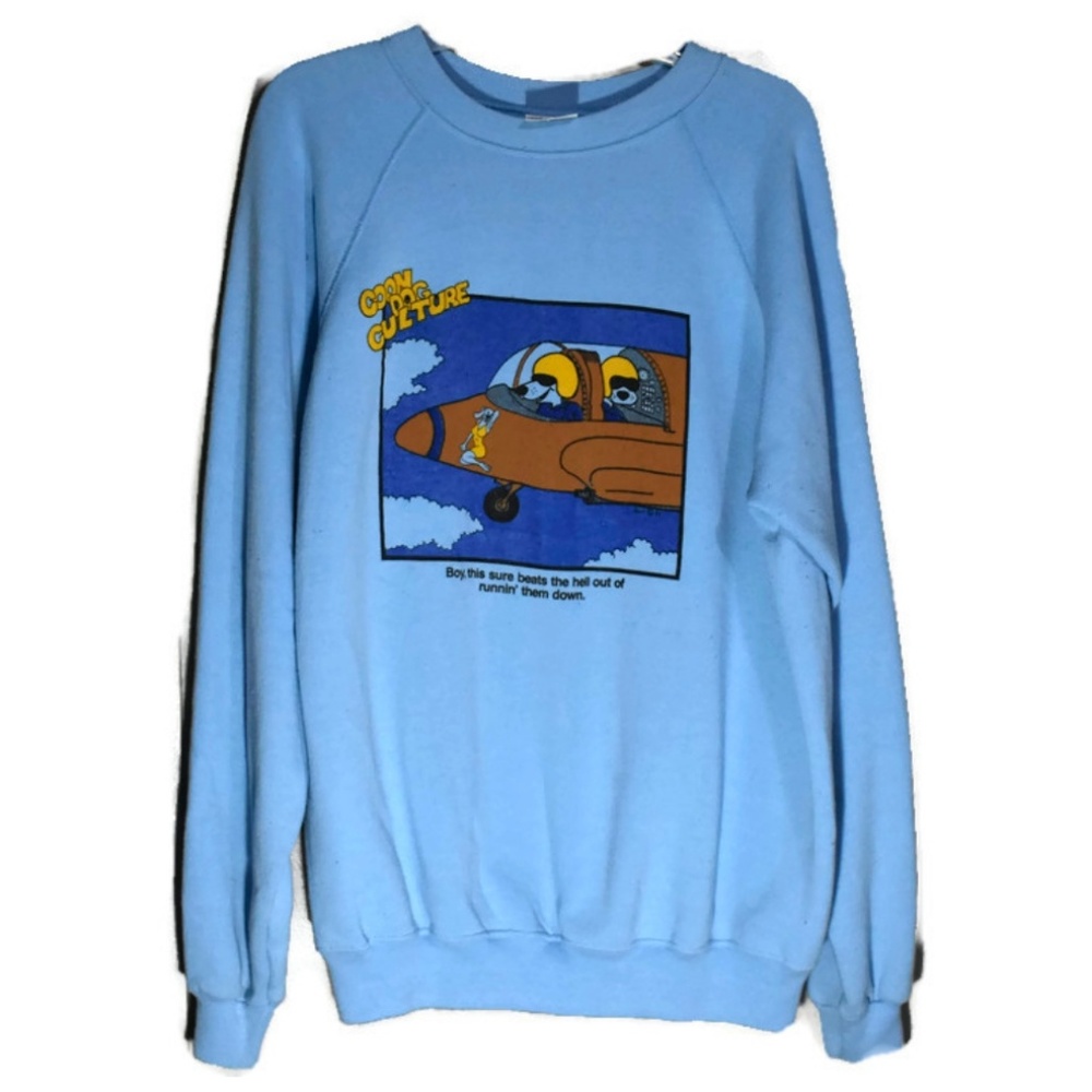 VTG Blue Good Dog Culture Cartoon Sweatshirt XL